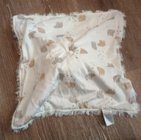 Carters Just One You Grey White Rosette Bear Clouds Lovey Baby Security Blanket - Picture 5 of 14